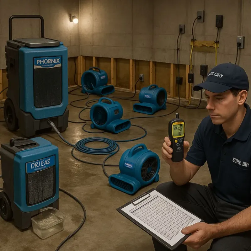 Structural Drying and Dehumidification process in Burkburnett, TX